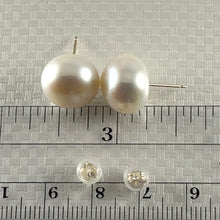 Load image into Gallery viewer, 1001240B-White-Freshwater-Pearl-Earrings-12-13mm