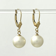 Load image into Gallery viewer, 1003020-14k-Yellow-Gold-Leverback-Genuine-White-Cultured-Pearl-Dangle-Earrings