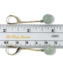Load image into Gallery viewer, 14K Yellow Gold Celadon Green Jadeite Dangling Earrings