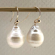 Load image into Gallery viewer, 1050630-Baroque-White-Large-Pearls-14k-Gold-Hook-Dangle-Earrings