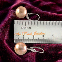 Load image into Gallery viewer, Solid 14k White Gold Leverback Baroque Mocha Pearl Dangle Earrings