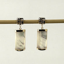 Load image into Gallery viewer, 1100020-14k-Yellow-Gold-GOOD-FORTUNE-White-Mother-of-Pearl-Earrings