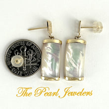 Load image into Gallery viewer, 1100020-14k-Yellow-Gold-GOOD-FORTUNE-White-Mother-of-Pearl-Earrings