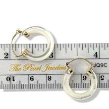 Load image into Gallery viewer, 14K Yellow Gold Mother of Pearl Tube Hoop Earrings