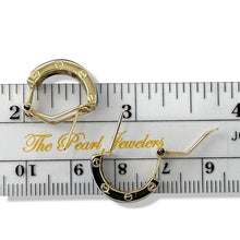 Load image into Gallery viewer, 14K Yellow Gold Omega Clip Bend Tablet Lavender Jade Hoop Earrings