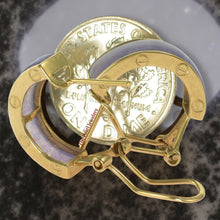 Load image into Gallery viewer, 14K Yellow Gold Omega Clip Bend Tablet Lavender Jade Hoop Earrings