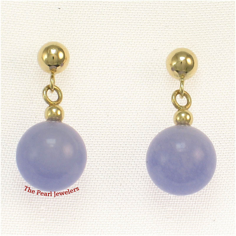 1100162-14k-Yellow-Gold-Ball-Dangle-Lavender-Jade-Bead-Stud-Earrings