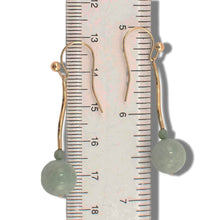 Load image into Gallery viewer, 14Kt Yellow Gold Celadon Green Jadeite Dangle Earrings
