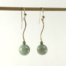 Load image into Gallery viewer, 1100183-14K-Yellow-Gold-Jadeite-Dangling-Earrings