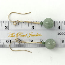 Load image into Gallery viewer, 1100183-14K-Yellow-Gold-Jadeite-Dangling-Earrings