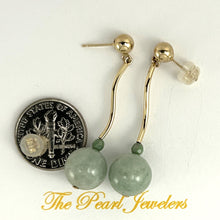 Load image into Gallery viewer, 1100203-Jadeite-14K-Yellow-Gold-Dangling-Earrings