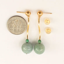 Load image into Gallery viewer, 1100203-Jadeite-14K-Yellow-Gold-Dangling-Earrings