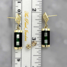 Load image into Gallery viewer, 14K Yellow Gold Dragon Dangle Earrings with Black Onyx &amp; M.O.P
