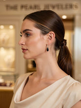 Load image into Gallery viewer, 14K Yellow Gold Oriental Black Onyx &amp; Pearl Dangle Earrings