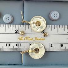 Load image into Gallery viewer, 14K Yellow Gold Blessing Donut Mother of Pearl Earrings