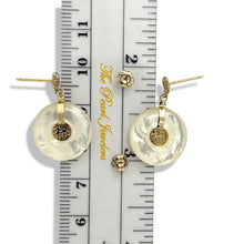 Load image into Gallery viewer, 14K Yellow Gold Blessing Donut Mother of Pearl Earrings