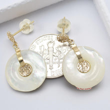 Load image into Gallery viewer, 14K Yellow Gold Blessing Donut Mother of Pearl Earrings