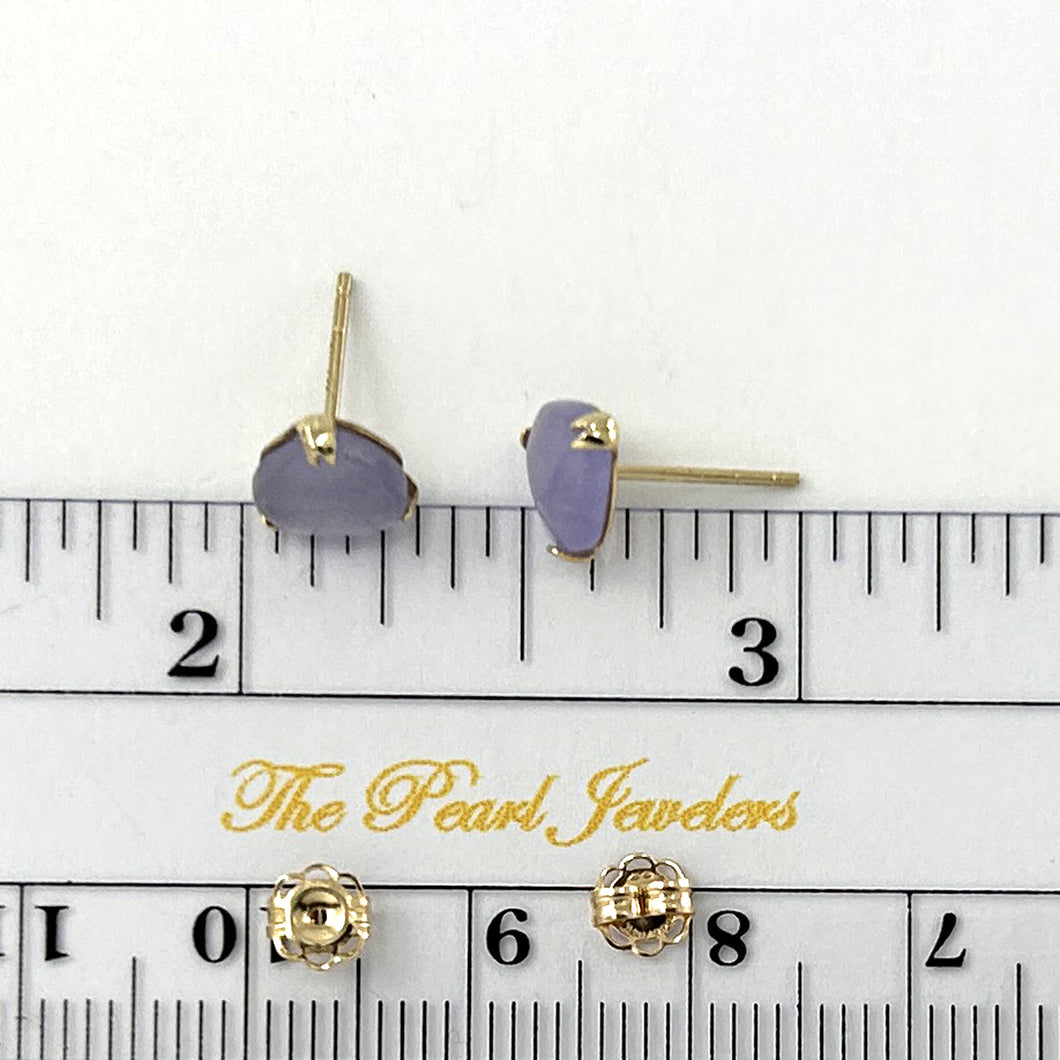 1100332-14k-Yellow-Gold-Handcrafted-Heart-Lavender-Jade-Stud-Earrings