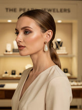 Load image into Gallery viewer, 14K Yellow Gold Raindrop White Mother of Pearl Dangle Earrings