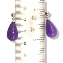 Load image into Gallery viewer, 14K White Gold Lavender Jade Pear Drop Earrings