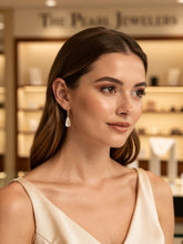 Load image into Gallery viewer, 14K Yellow Gold Threader Chain Mother of Pearl Earrings