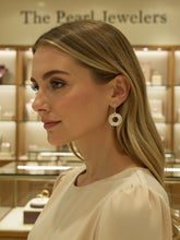 Load image into Gallery viewer, 14K Yellow Gold Blessing Dangle Donut White Mother of Pearl Earrings