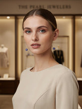 Load image into Gallery viewer, 14K Yellow Gold Threader Chain Lavender Jade Bead Dangle Earrings