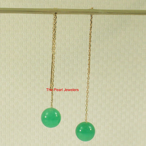 1100423-14k-Solid-Gold-Threader-Chain-Green-Jade-Bead-Dangle-Earrings