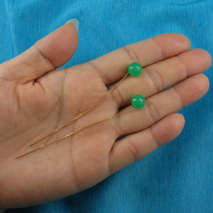 1100423-14k-Solid-Gold-Threader-Chain-Green-Jade-Bead-Dangle-Earrings