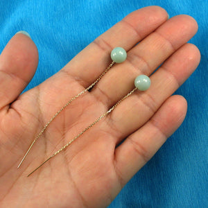 1100424-14kt-Threader-Chain-Bean-Green-Jade-Dangle-Earrings