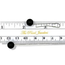 Load image into Gallery viewer, 14K White Gold Threader Chain Black Onyx Bead Dangle Earrings