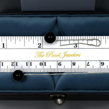 Load image into Gallery viewer, 14K White Gold Threader Chain Black Onyx Bead Dangle Earrings