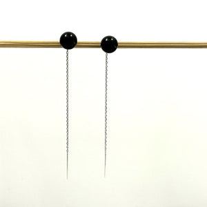 1100426-14k-White-Gold-Threader-Chain-Bead-Black-Onyx-Dangle-Earrings
