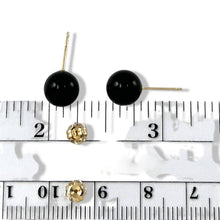 Load image into Gallery viewer, 14K Yellow Gold Genuine Round Ball Black Onyx Stud Earrings