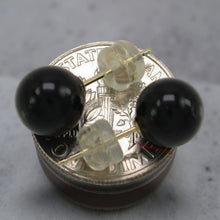 Load image into Gallery viewer, 14K Yellow Gold Genuine Round Ball Black Onyx Stud Earrings