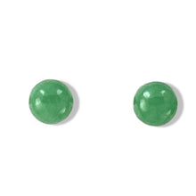 Load image into Gallery viewer, 14K Yellow Gold Round Ball Green Jade Stud Earrings