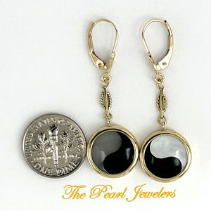 1100497-14k-Gold-Leverback-Onyx-Mother-of-Pearl-Ying-Yang-Dangles-Earrings