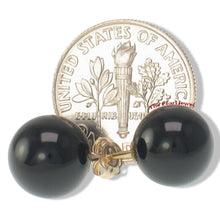Load image into Gallery viewer, 14K Yellow Gold 10mm Round Black Onyx Stud Earrings