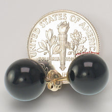 Load image into Gallery viewer, 14K Yellow Gold 10mm Round Black Onyx Stud Earrings