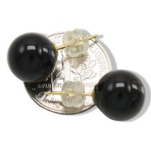 Load image into Gallery viewer, 14K Yellow Gold 10mm Round Black Onyx Stud Earrings