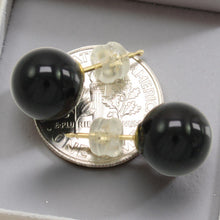 Load image into Gallery viewer, 14K Yellow Gold 10mm Round Black Onyx Stud Earrings