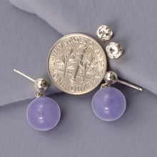 Load image into Gallery viewer, 14K White Gold Lavender Jade 10mm Bead Earrings