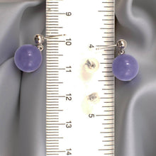 Load image into Gallery viewer, 14K White Gold Lavender Jade 10mm Bead Earrings