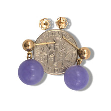 Load image into Gallery viewer, 14K Yellow Gold Lavender Jade 10mm Bead Earrings