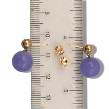 Load image into Gallery viewer, 14K Yellow Gold Lavender Jade 10mm Bead Earrings