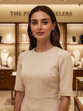 Load image into Gallery viewer, 14K Yellow Gold Hoop Lavender Jade Dangle Earrings