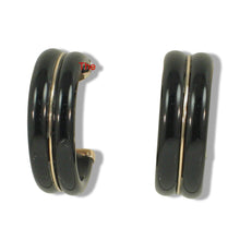 Load image into Gallery viewer, 14K Yellow Gold Twin Tubes Curved Black Onyx Stud Earrings