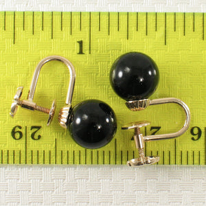 1100721-Black-Onyx-14k-Yellow-Gold-Non-Pierced-French-Screw-Back-Earrings