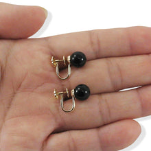 Load image into Gallery viewer, 14K Yellow Gold Non-Pierced French Screw Back Black Onyx Earrings