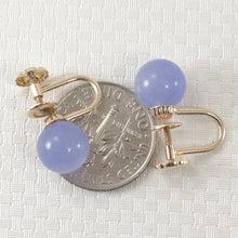 Load image into Gallery viewer, 1100722-14k-Yellow-Gold-Non-Pierced-French-Screw-Back-Lavender-Jade-Earrings
